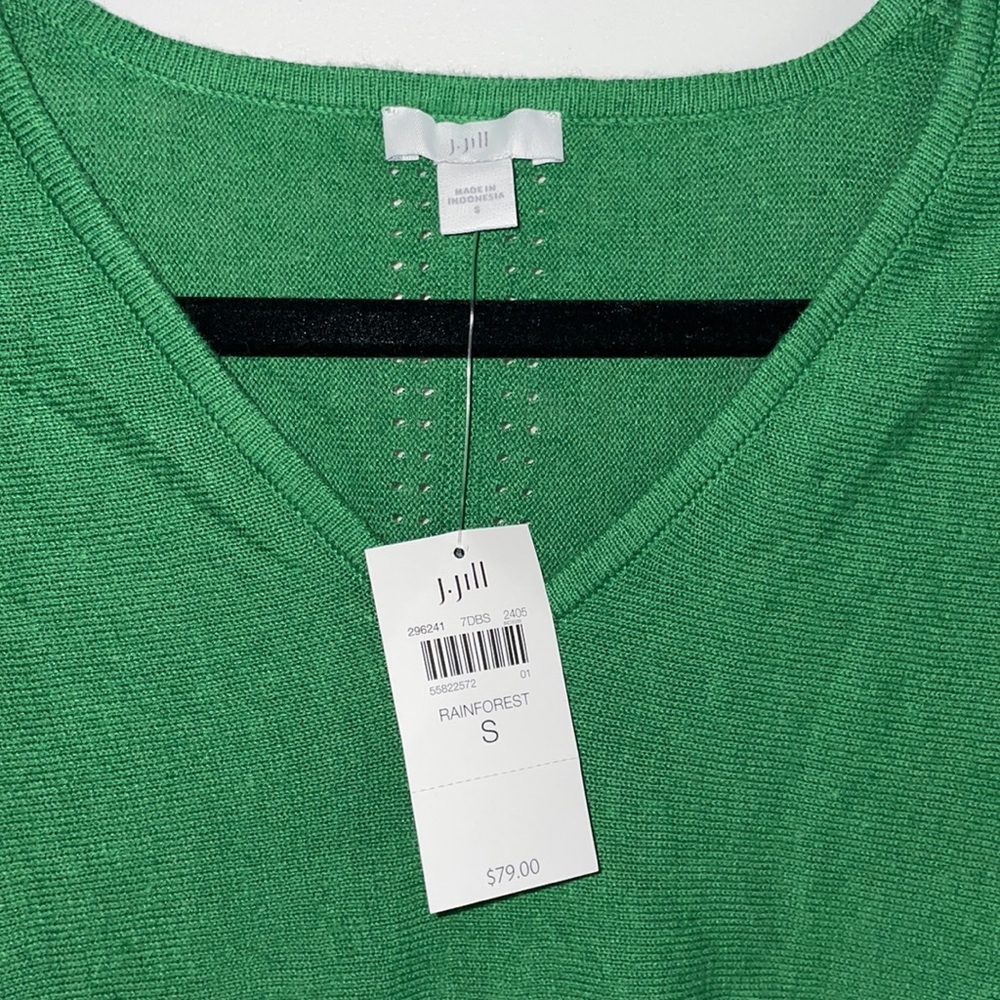 NWT J.Jill Rainforest Emerald Knit Top